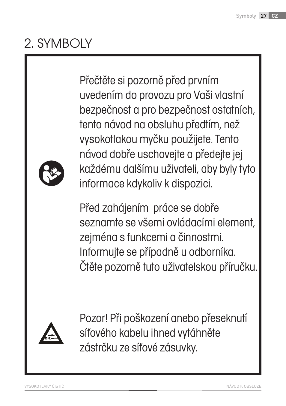 Symboly | Fieldmann FDW 2003-E User Manual | Page 27 / 302