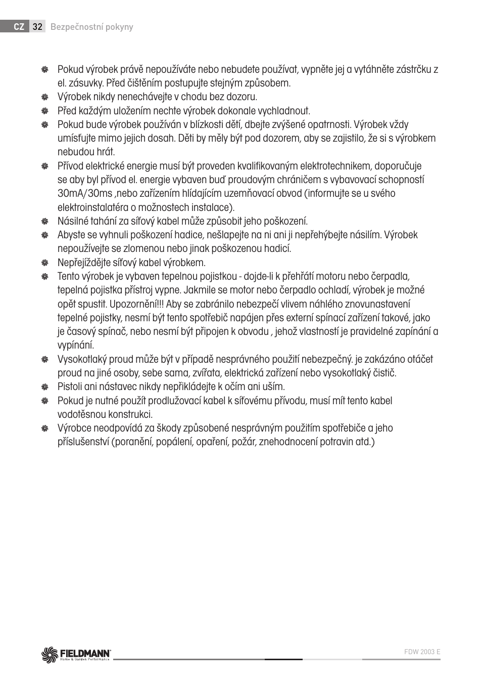 Fieldmann FDW 2003-E User Manual | Page 32 / 302