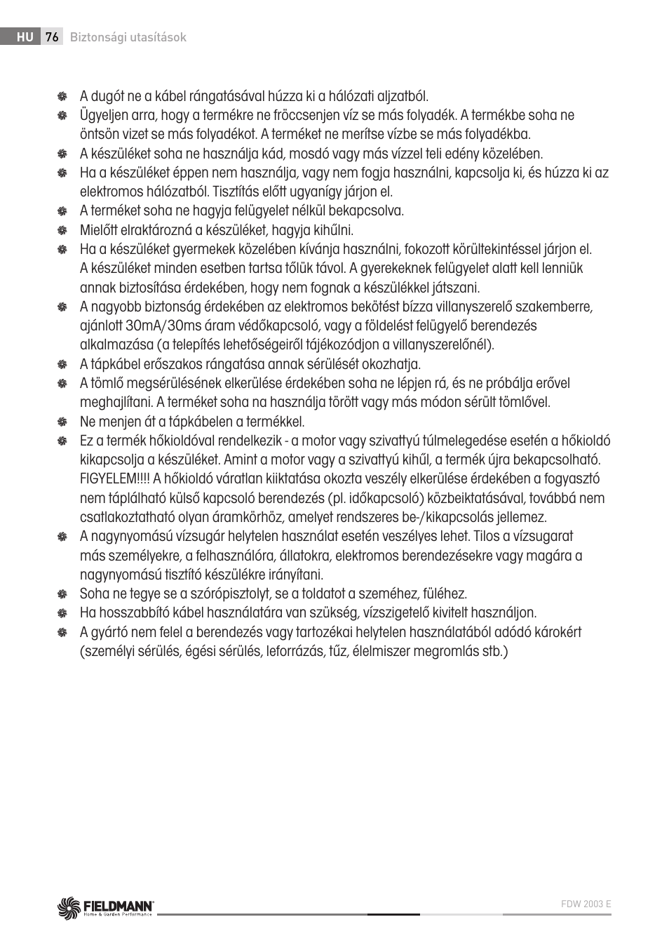 Fieldmann FDW 2003-E User Manual | Page 76 / 302