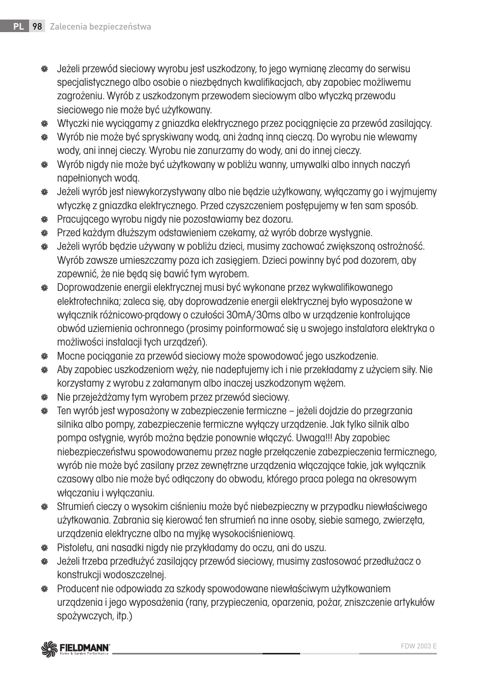 Fieldmann FDW 2003-E User Manual | Page 98 / 302