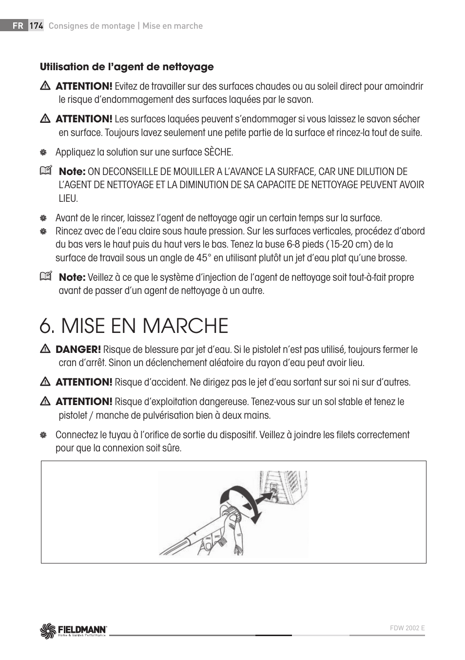 Mise en marche | Fieldmann FDW 2002-E User Manual | Page 174 / 302