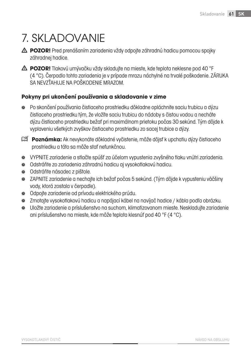 Skladovanie | Fieldmann FDW 2002-E User Manual | Page 61 / 302