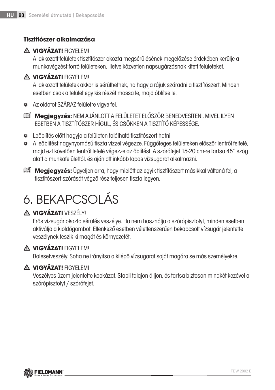 Bekapcsolás | Fieldmann FDW 2002-E User Manual | Page 80 / 302