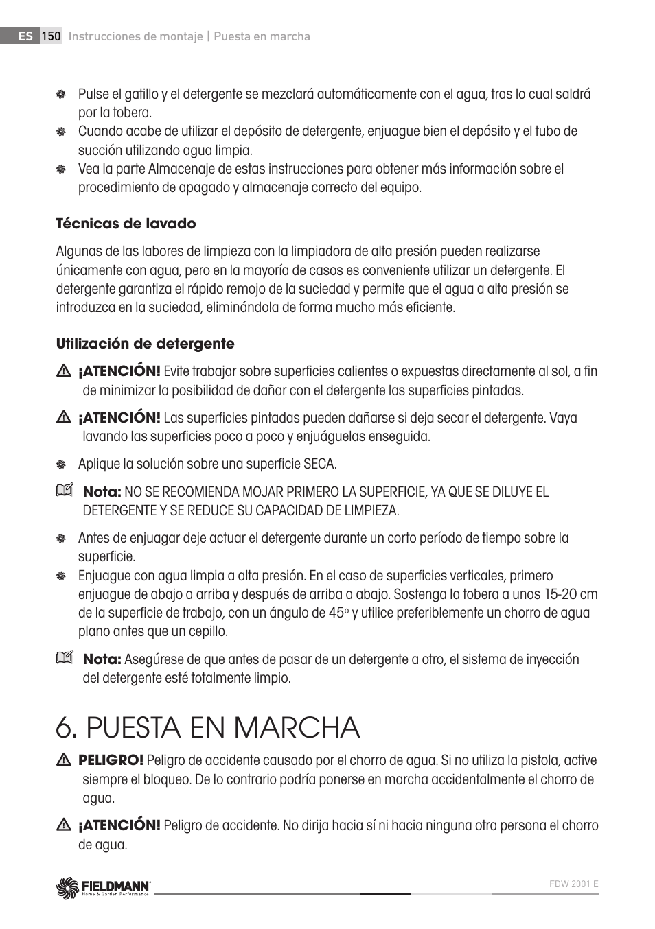 Puesta en marcha | Fieldmann FDW 2001-E User Manual | Page 150 / 302