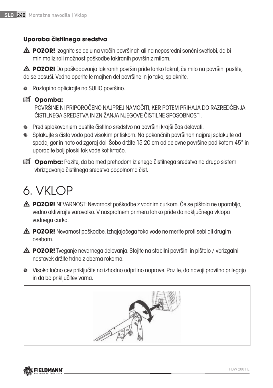 Vklop | Fieldmann FDW 2001-E User Manual | Page 240 / 302