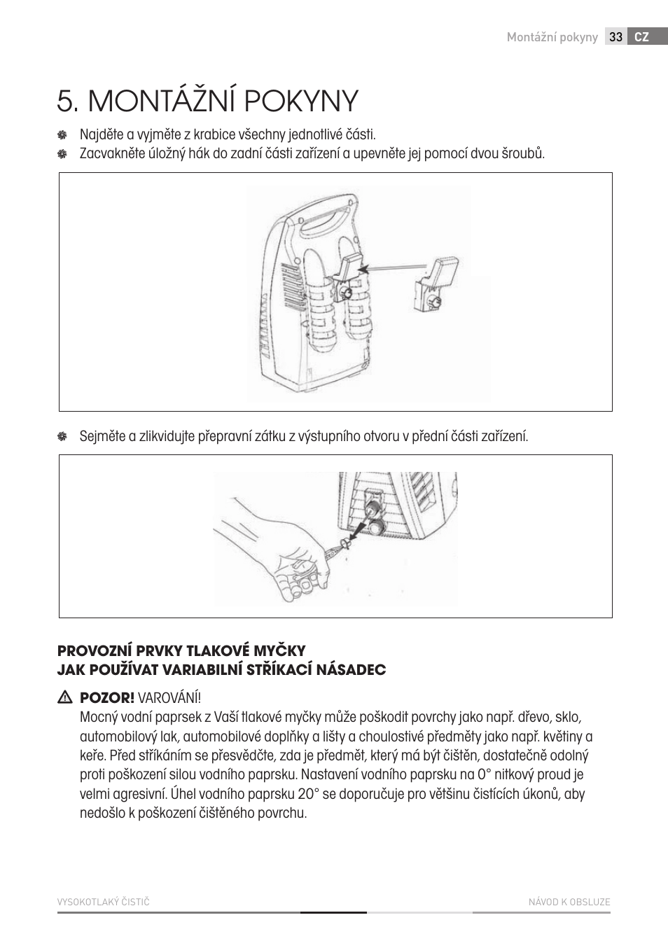Montážní pokyny | Fieldmann FDW 2001-E User Manual | Page 33 / 302
