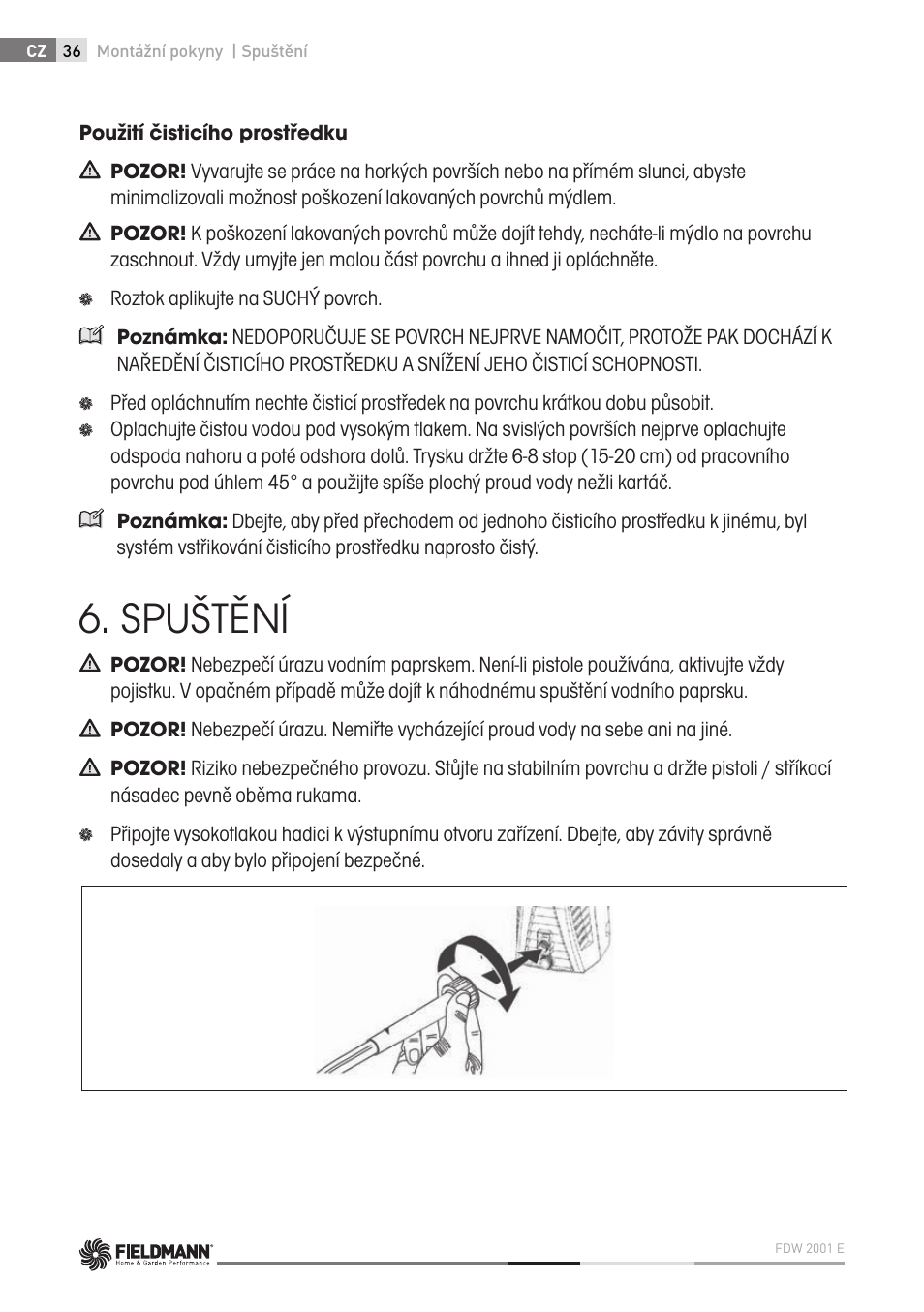 Spuštění | Fieldmann FDW 2001-E User Manual | Page 36 / 302