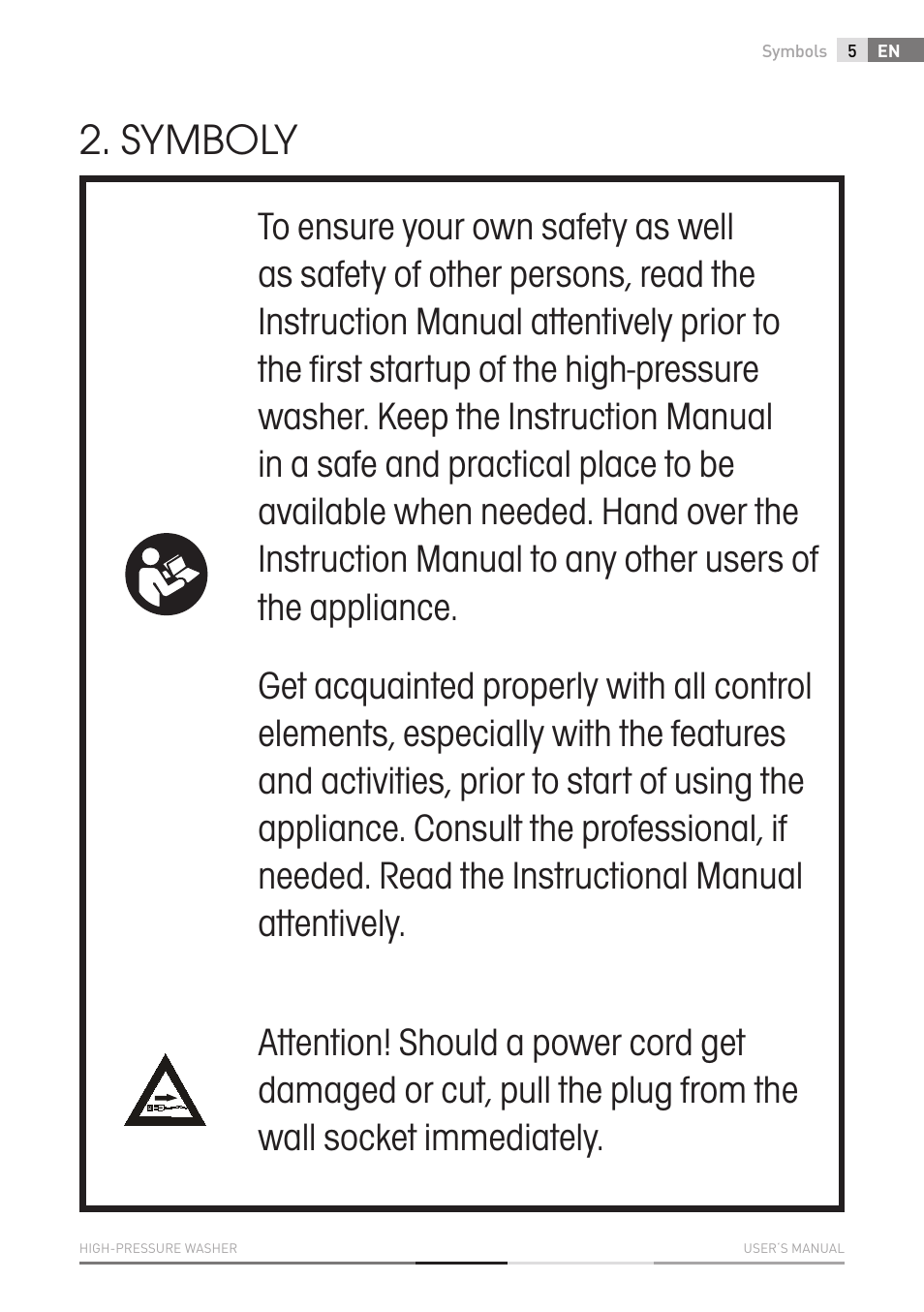 Symboly | Fieldmann FDW 2001-E User Manual | Page 5 / 302