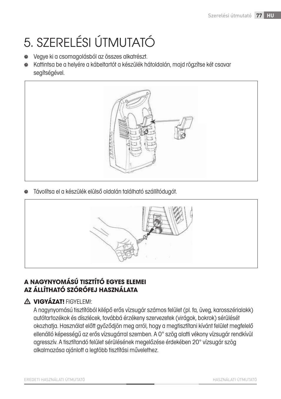 Szerelési útmutató | Fieldmann FDW 2001-E User Manual | Page 77 / 302