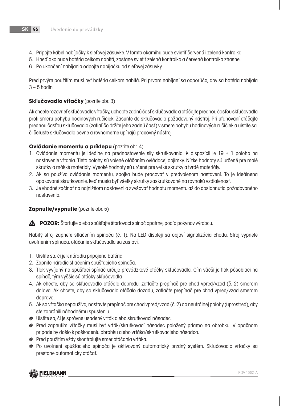 Fieldmann FDV 1002-A User Manual | Page 46 / 114