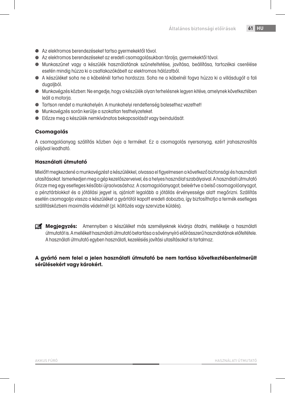 Fieldmann FDV 1002-A User Manual | Page 61 / 114