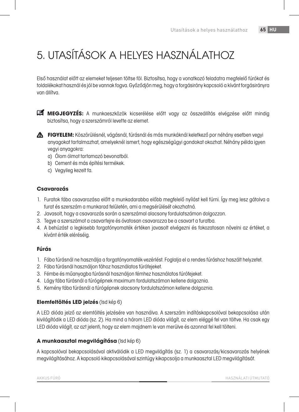 Utasítások a helyes használathoz | Fieldmann FDV 1002-A User Manual | Page 65 / 114