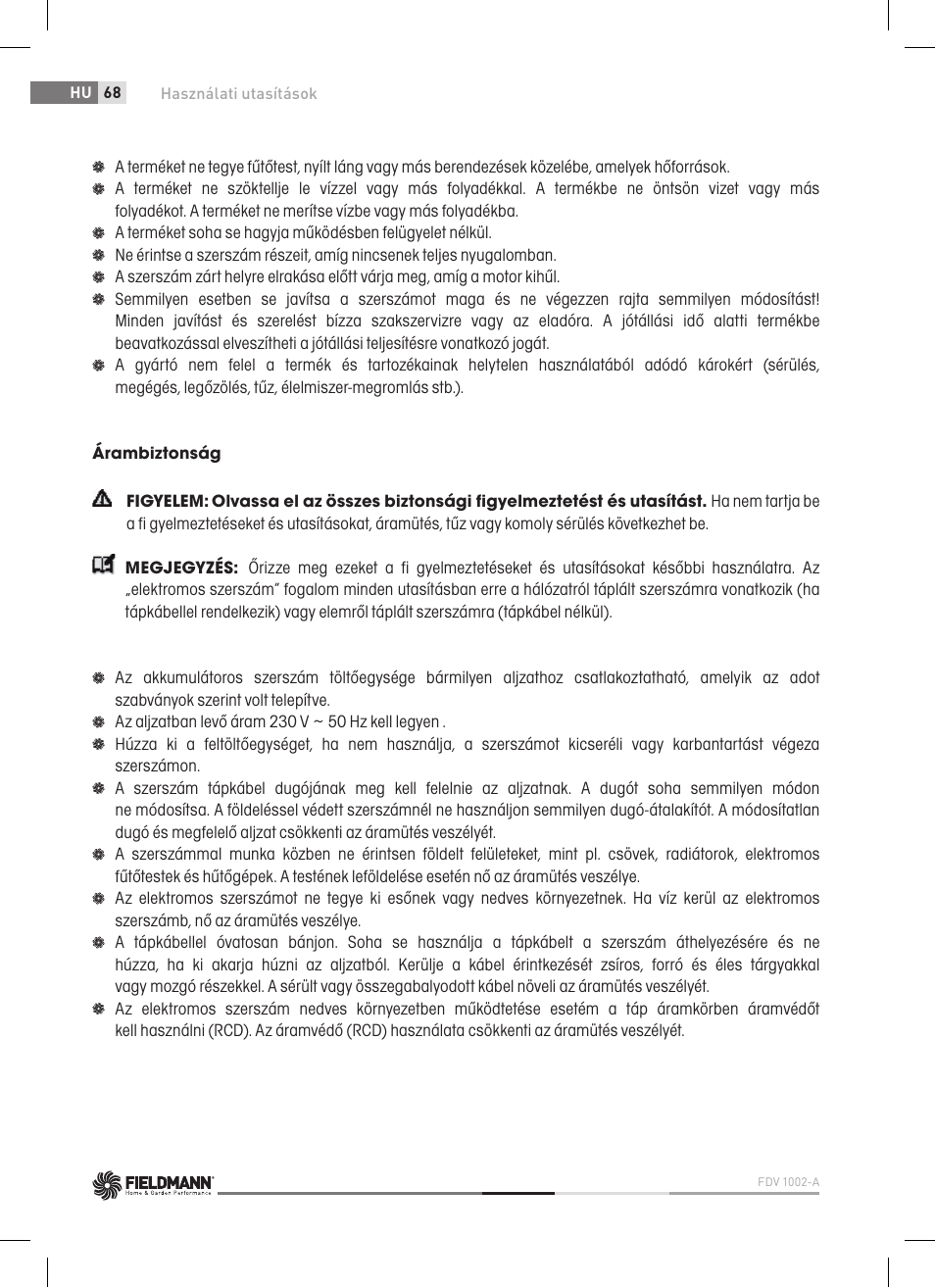 Fieldmann FDV 1002-A User Manual | Page 68 / 114