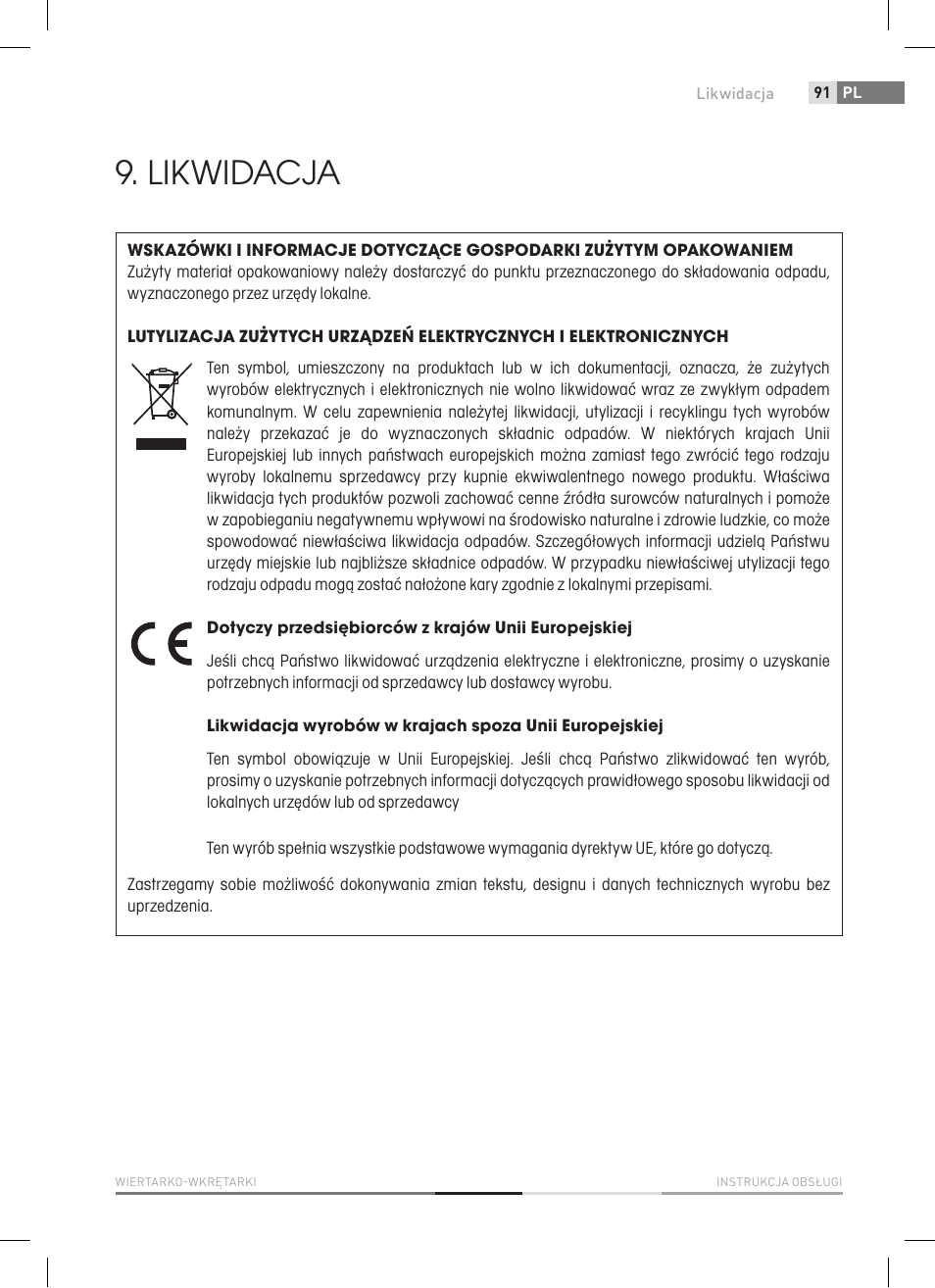 Likwidacja | Fieldmann FDV 1002-A User Manual | Page 91 / 114