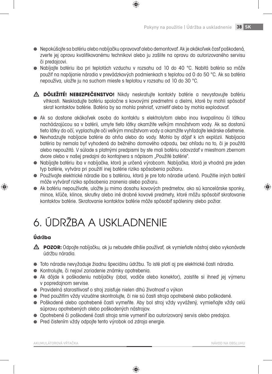 Údržba a uskladnenie | Fieldmann FDV 1001-A User Manual | Page 39 / 100