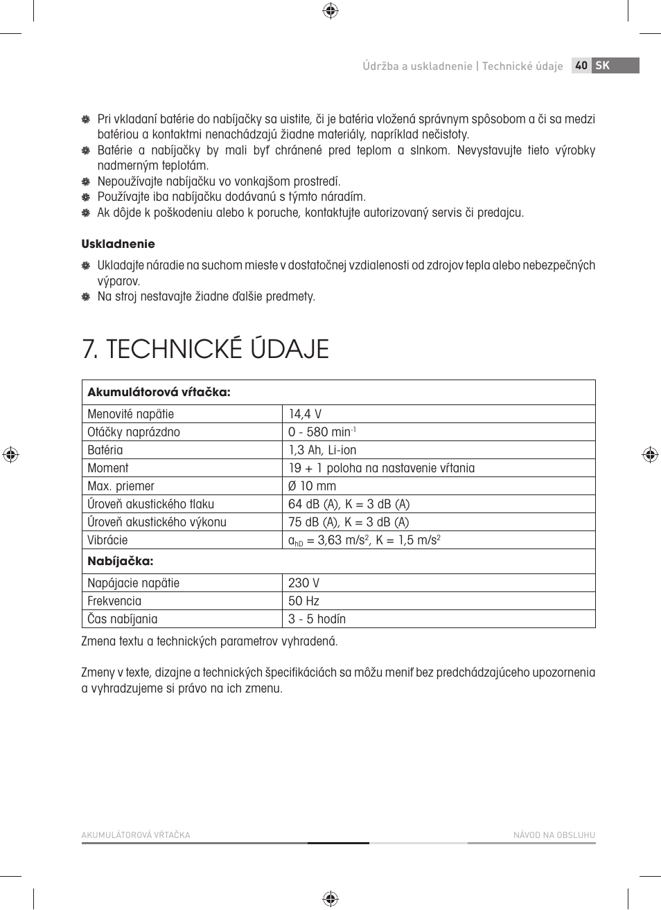 Technické údaje | Fieldmann FDV 1001-A User Manual | Page 41 / 100