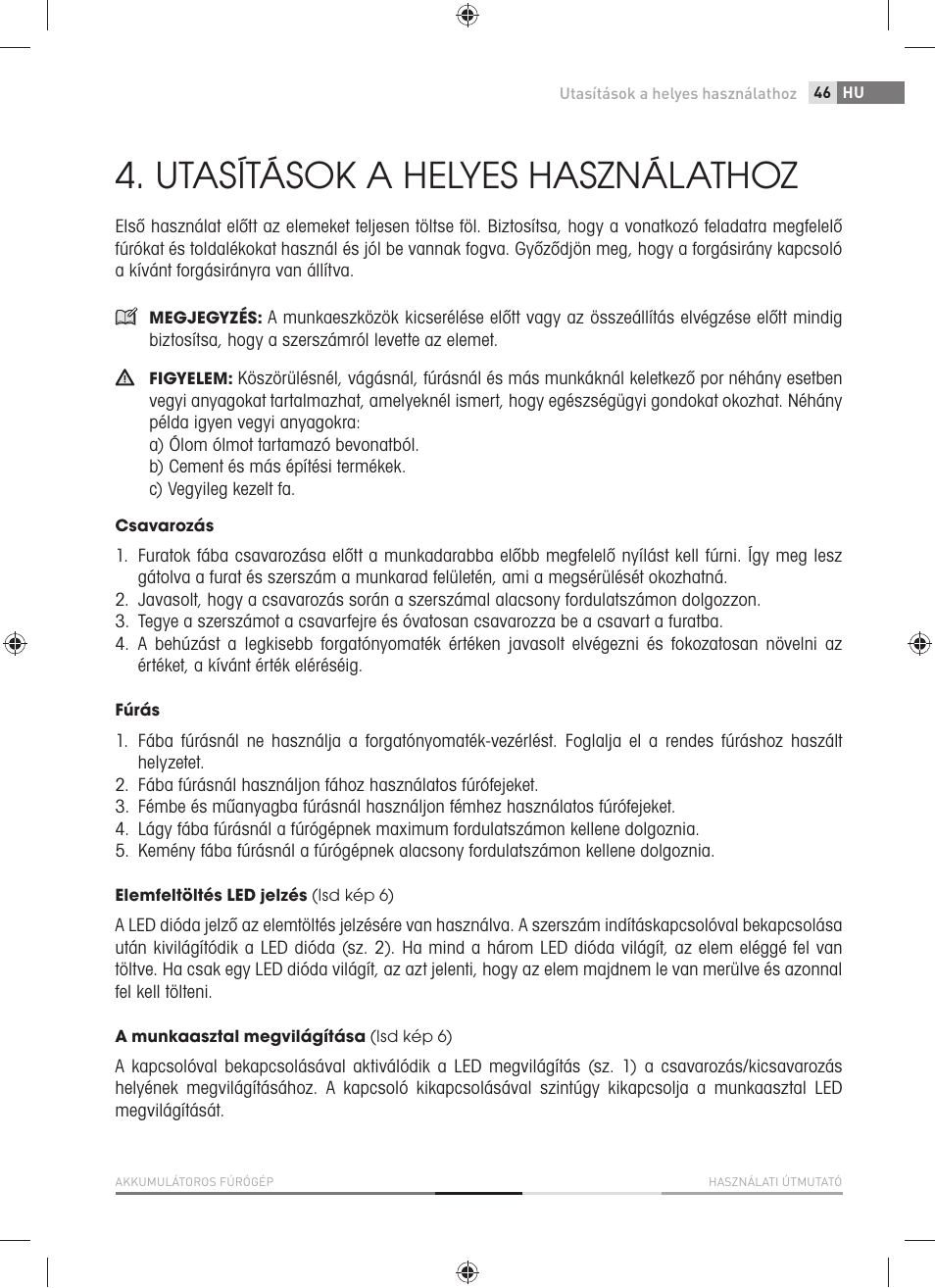 Utasítások a helyes használathoz | Fieldmann FDV 1001-A User Manual | Page 47 / 100