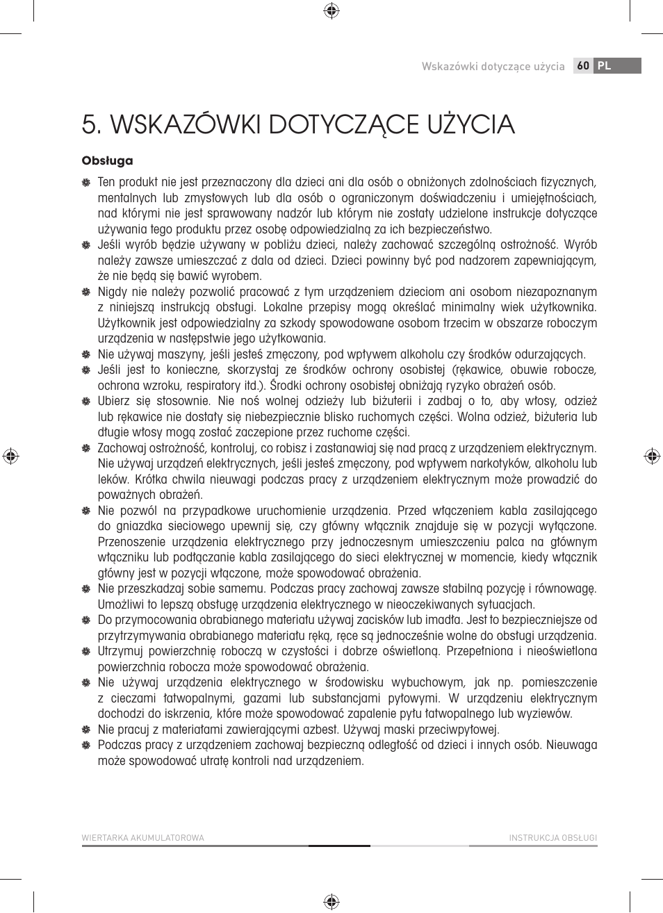 Wskazówki dotyczące użycia | Fieldmann FDV 1001-A User Manual | Page 61 / 100