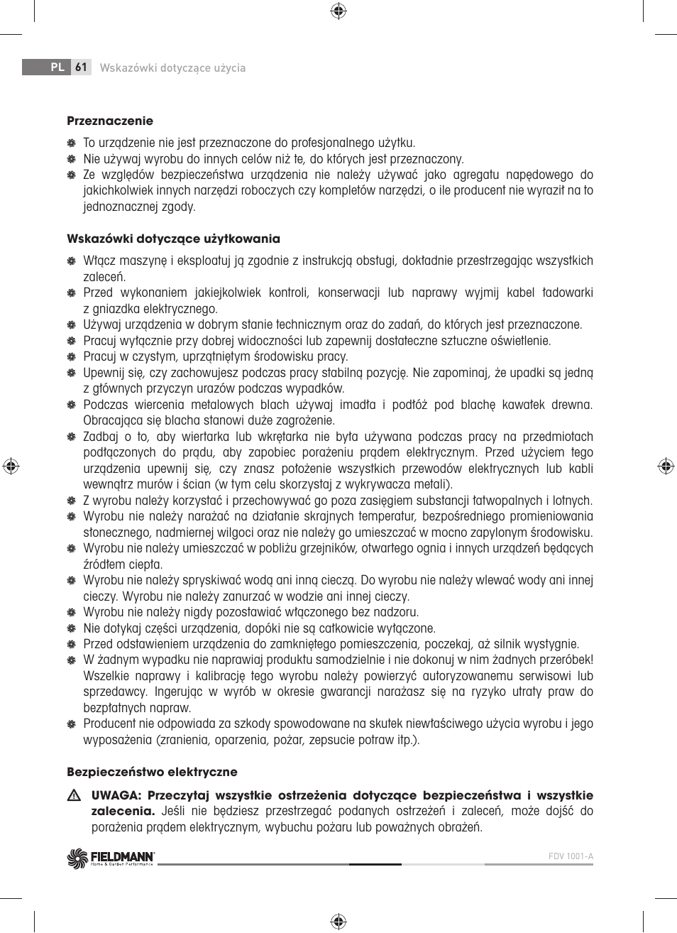 Fieldmann FDV 1001-A User Manual | Page 62 / 100