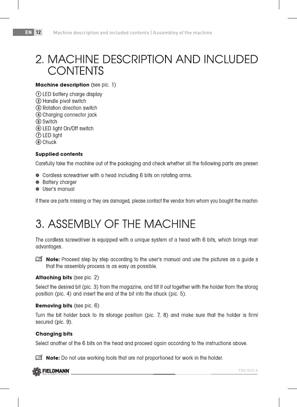 Fieldmann FDS 1012-A User Manual | Page 12 / 102