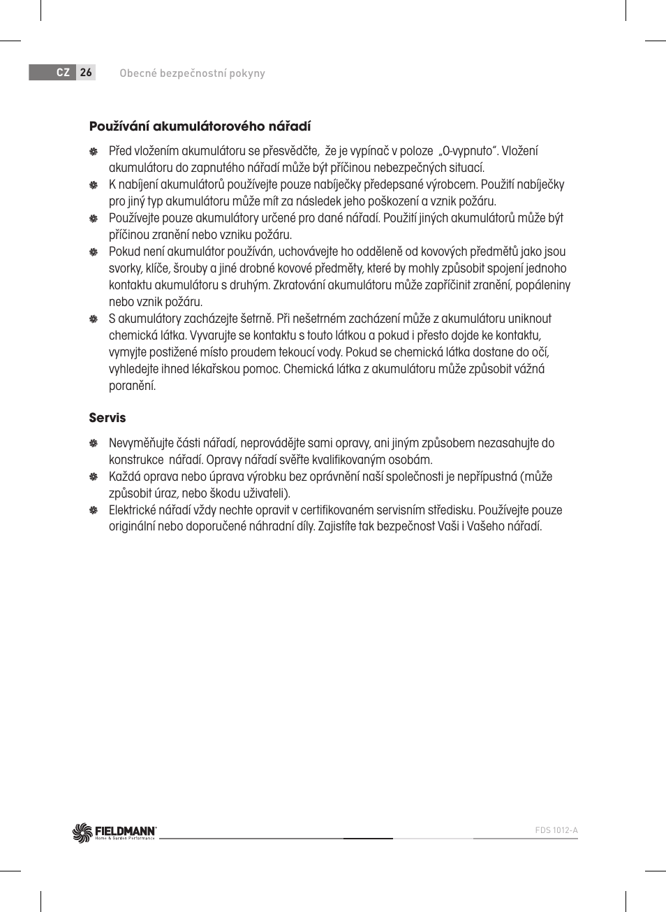 Fieldmann FDS 1012-A User Manual | Page 26 / 102