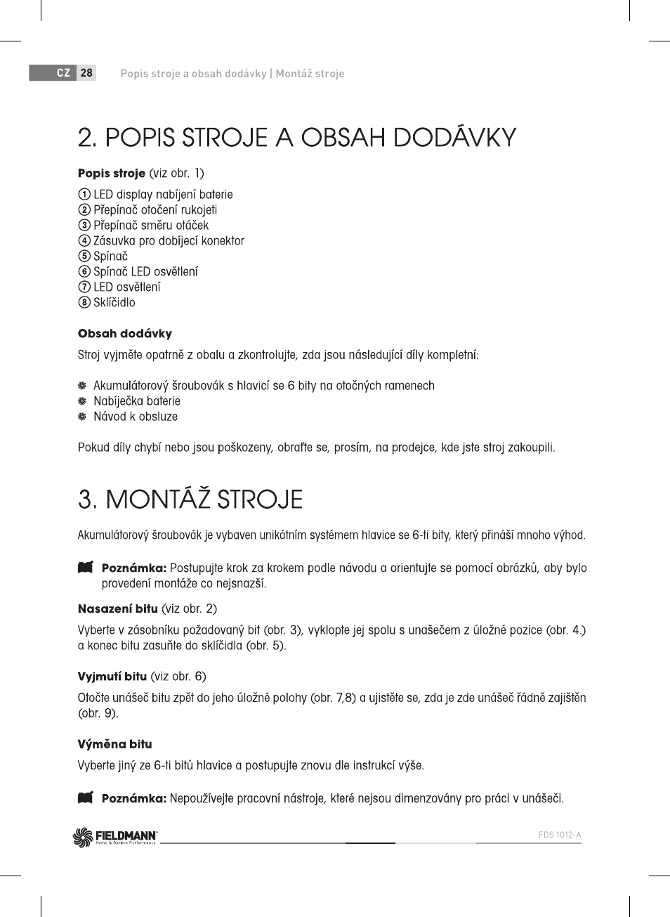 Fieldmann FDS 1012-A User Manual | Page 28 / 102