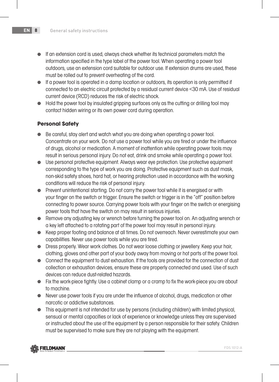 Fieldmann FDS 1012-A User Manual | Page 8 / 102
