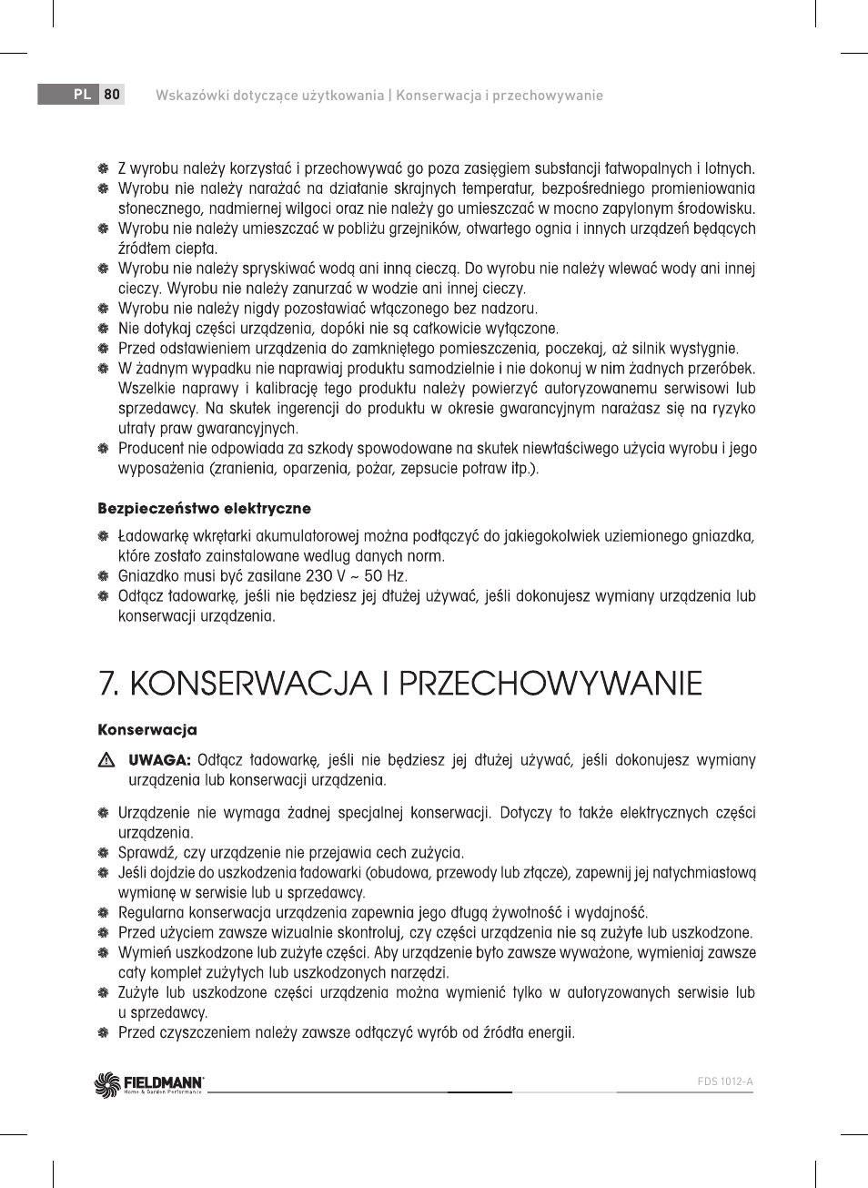 Fieldmann FDS 1012-A User Manual | Page 80 / 102