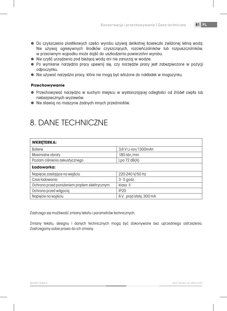 Dane techniczne | Fieldmann FDS 1012-A User Manual | Page 81 / 102