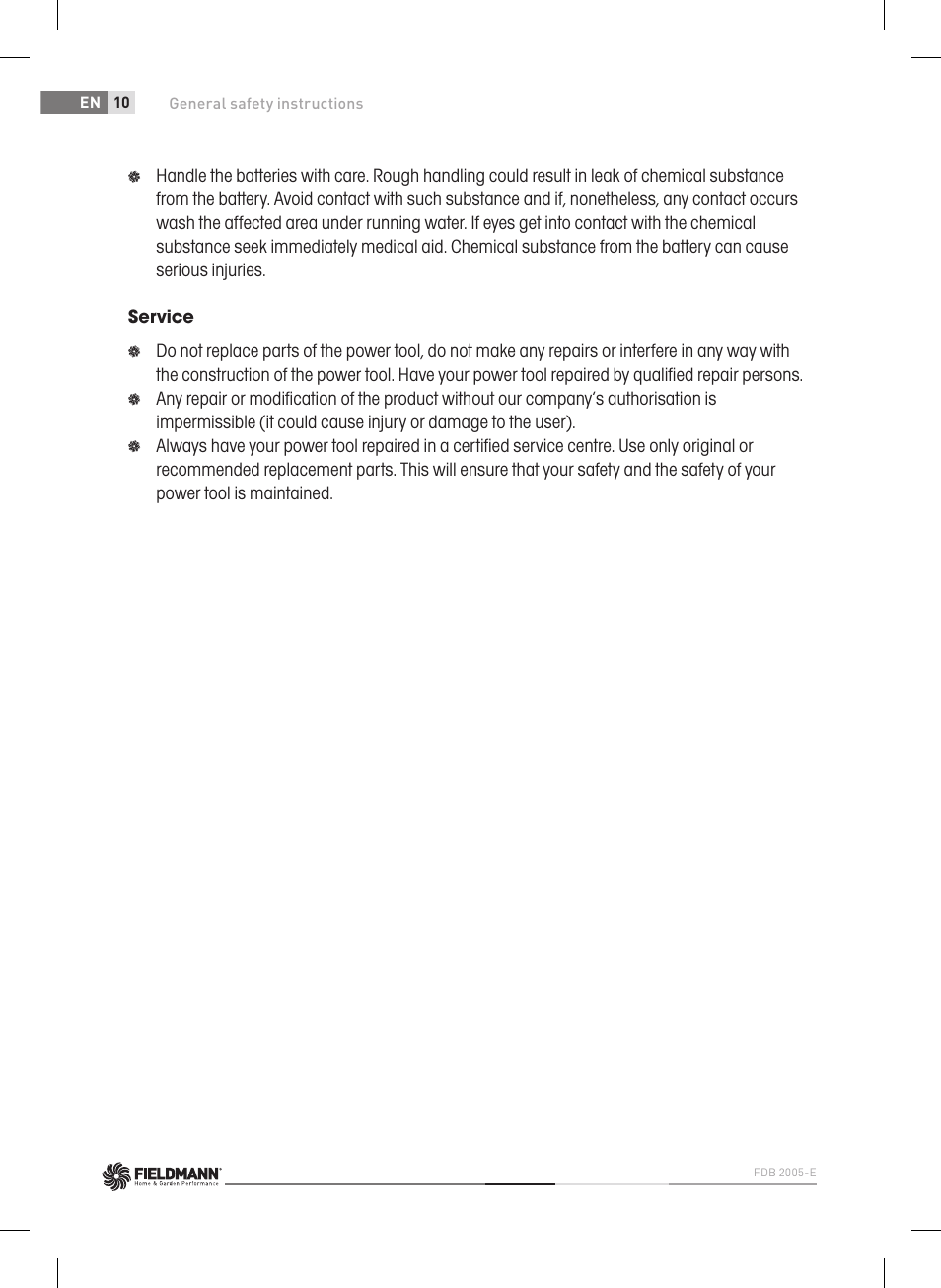 Fieldmann FDB 2005-E User Manual | Page 10 / 138