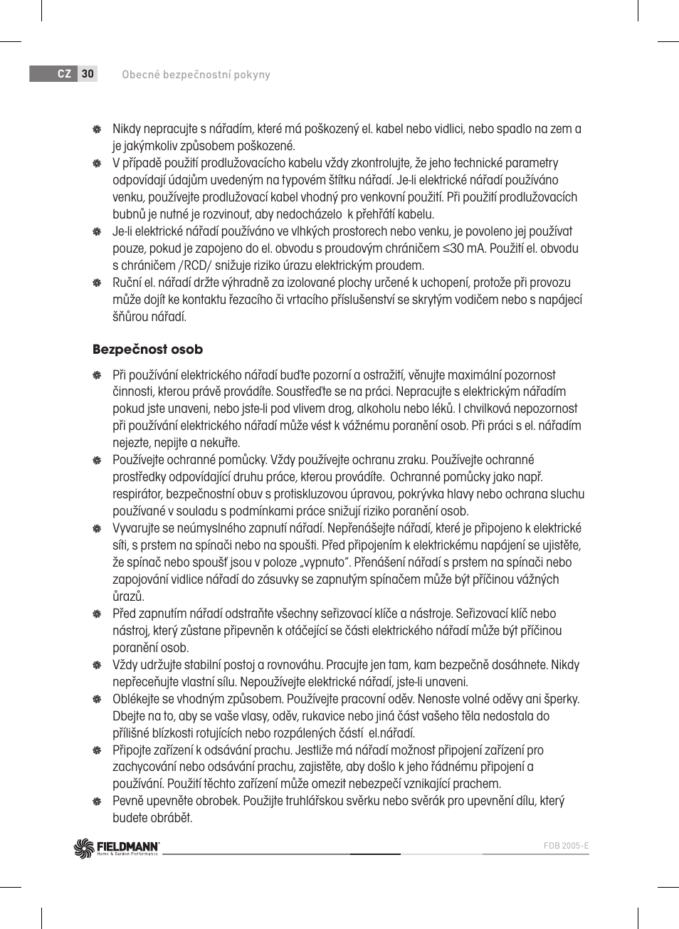 Fieldmann FDB 2005-E User Manual | Page 30 / 138