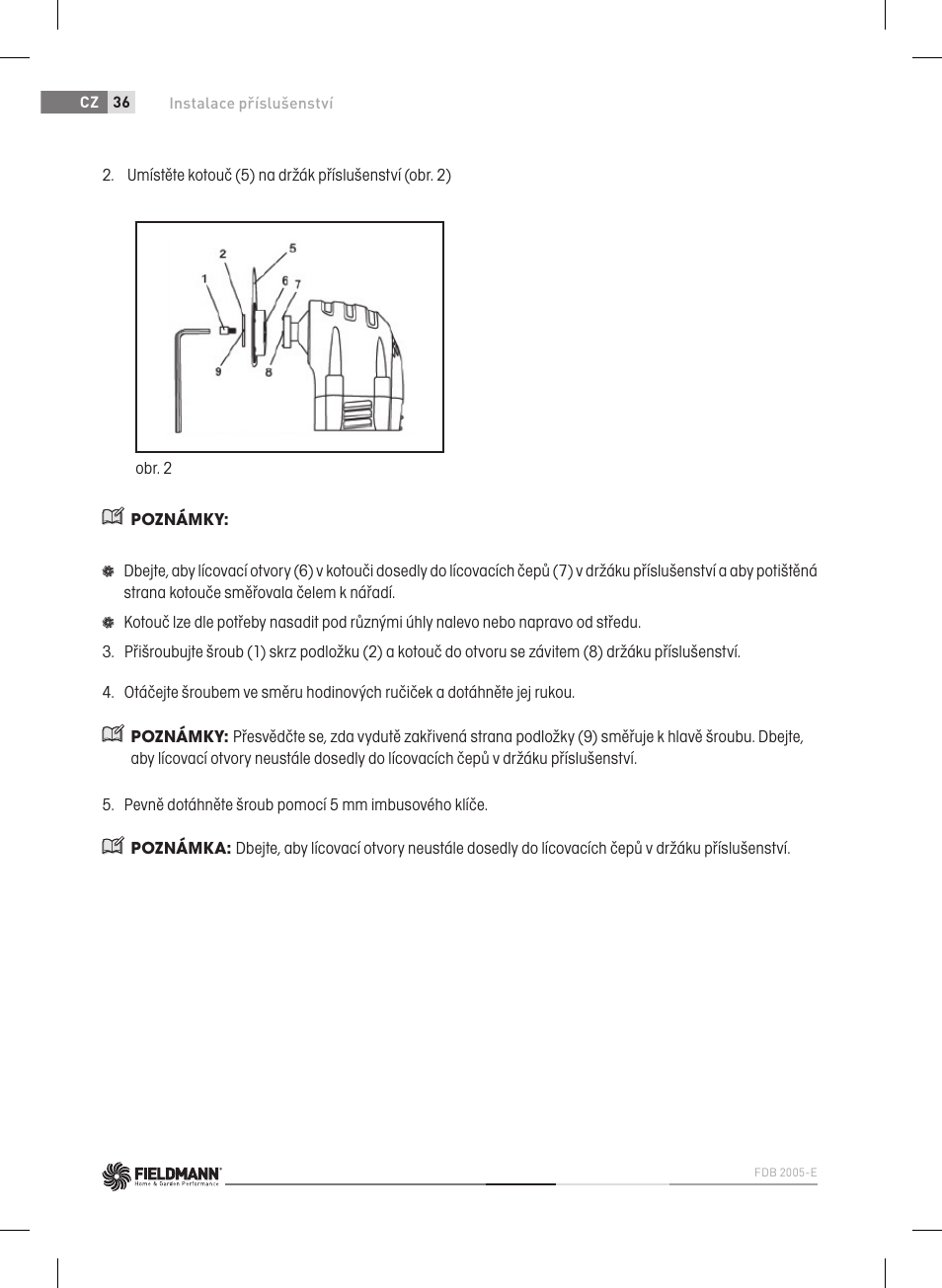 Fieldmann FDB 2005-E User Manual | Page 36 / 138