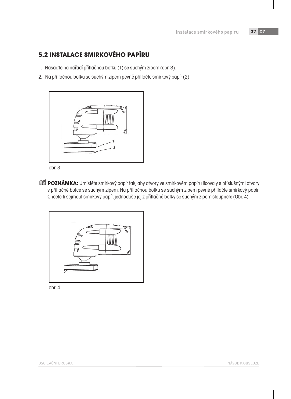 2 instalace smirkového papíru | Fieldmann FDB 2005-E User Manual | Page 37 / 138