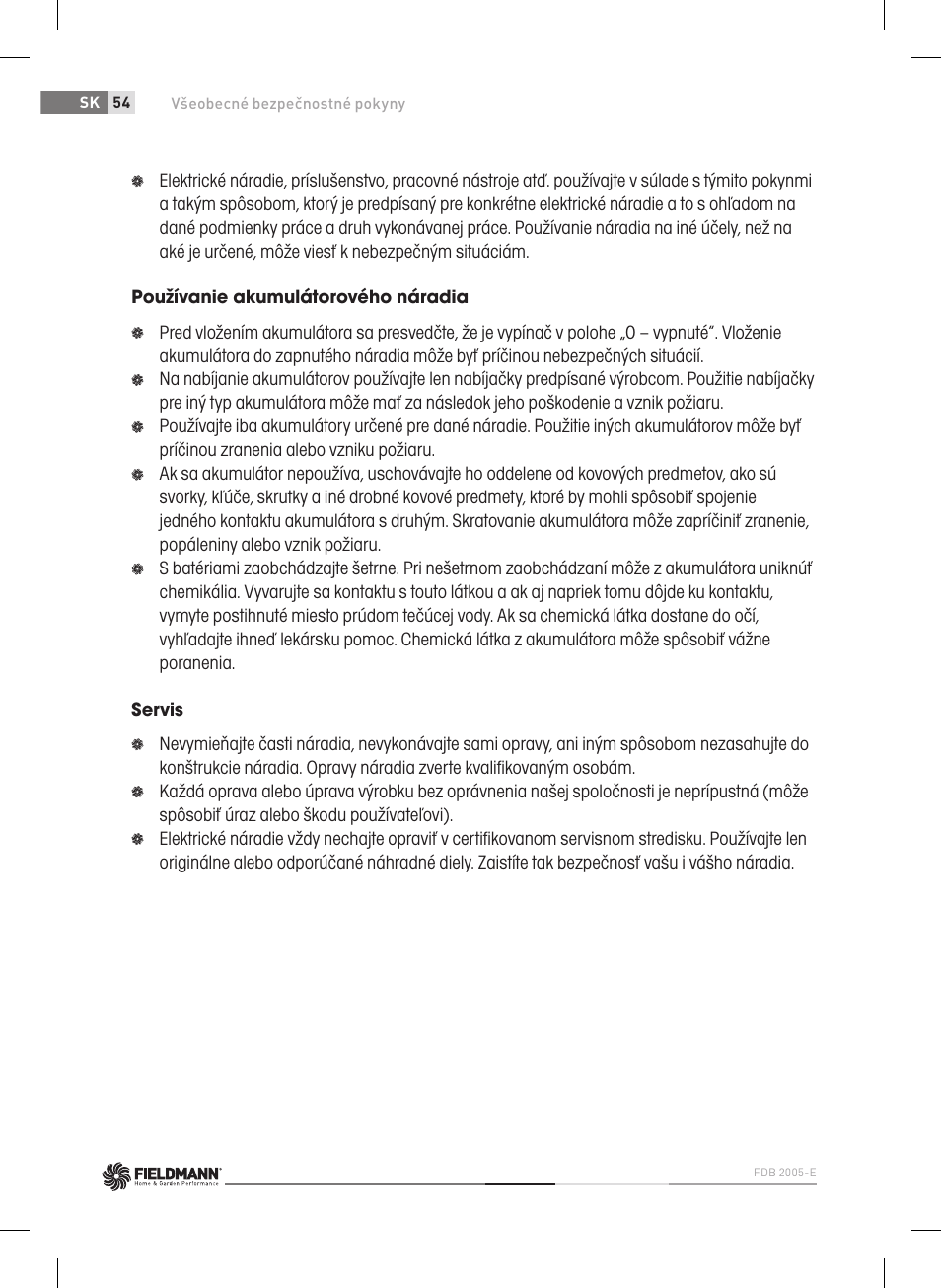 Fieldmann FDB 2005-E User Manual | Page 54 / 138