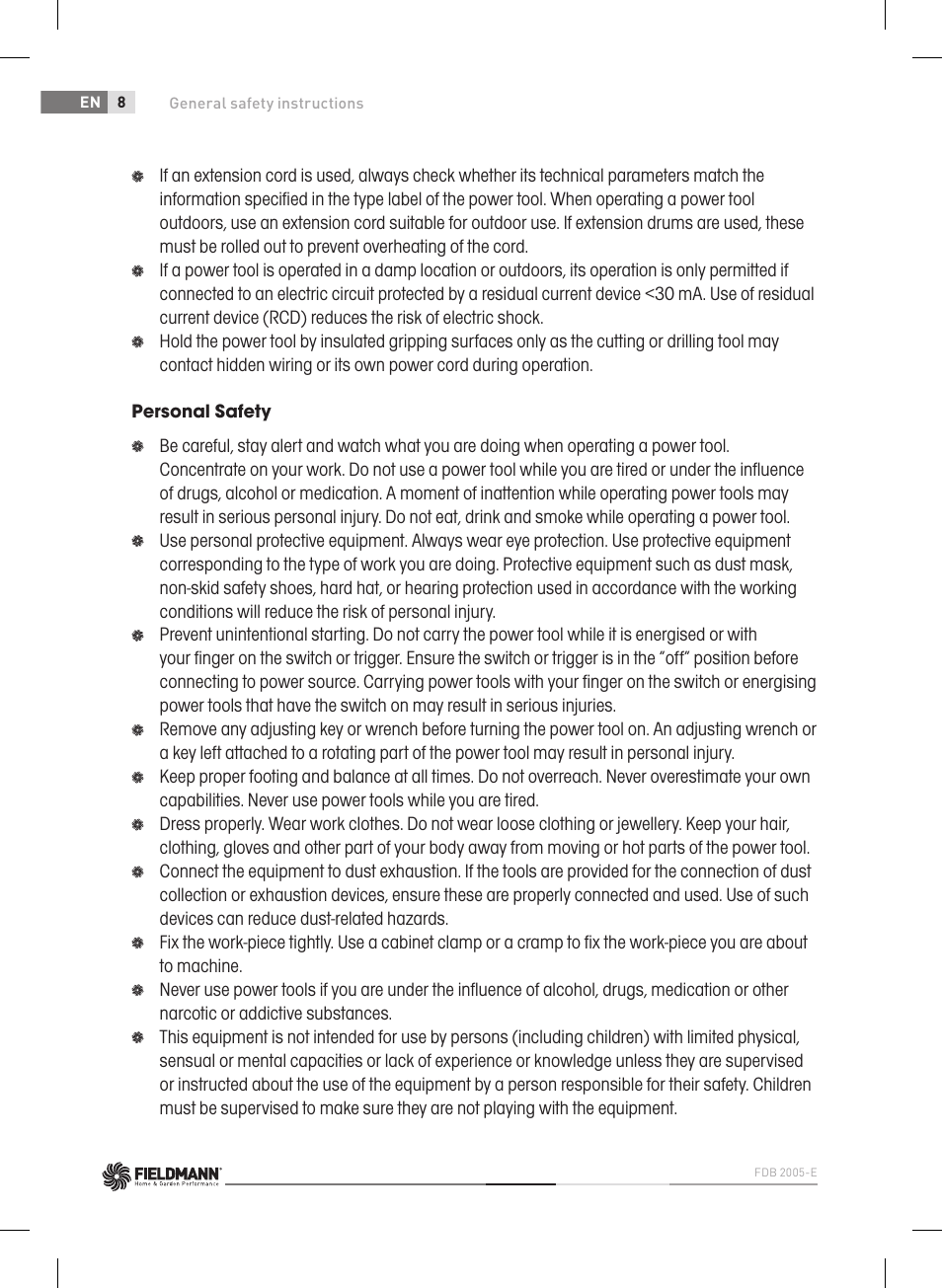 Fieldmann FDB 2005-E User Manual | Page 8 / 138