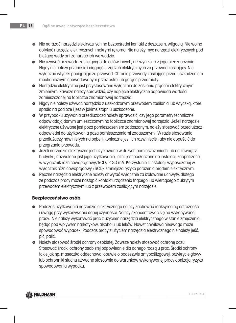 Fieldmann FDB 2005-E User Manual | Page 96 / 138