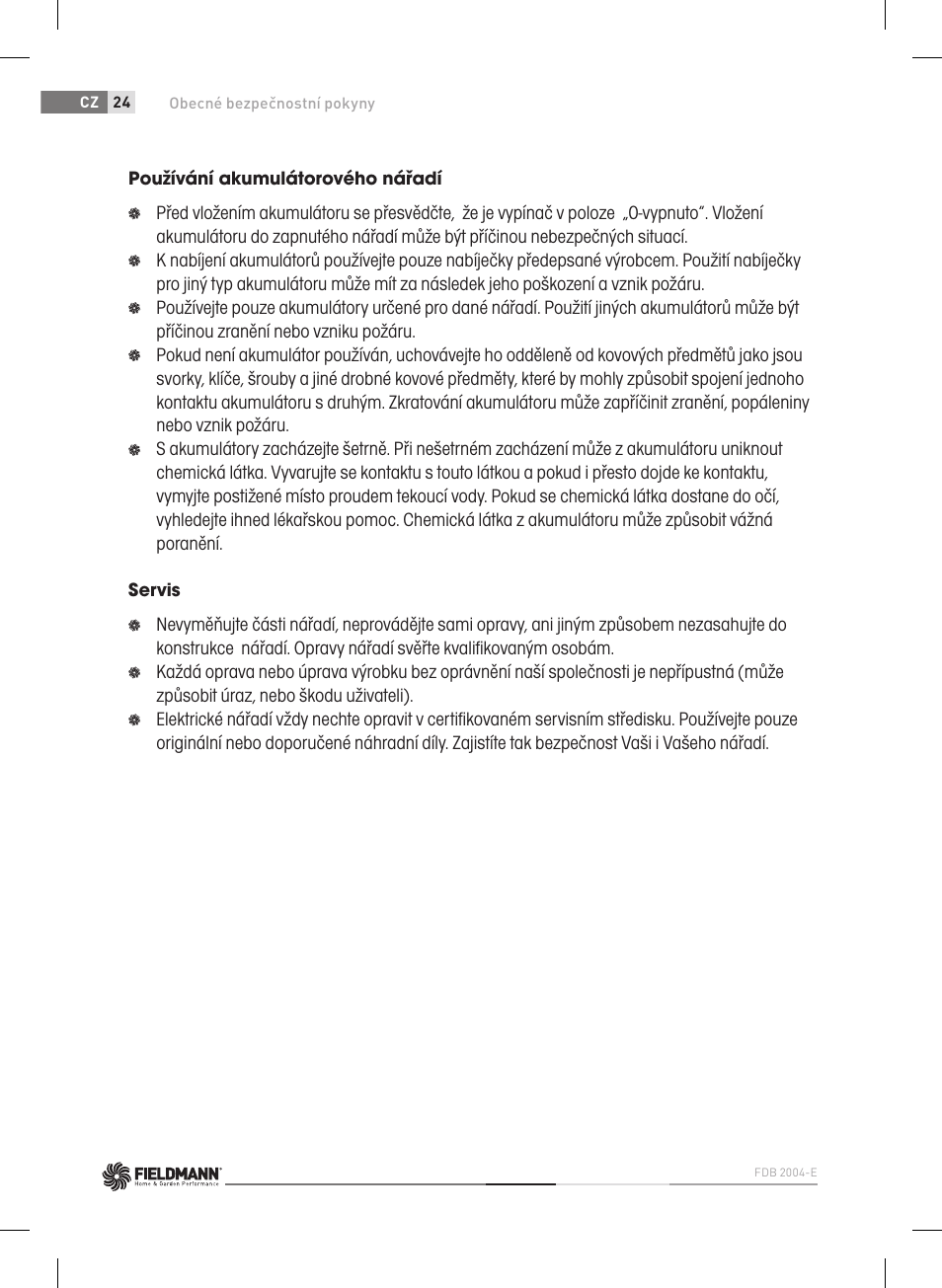 Fieldmann FDB 2004-E User Manual | Page 24 / 82