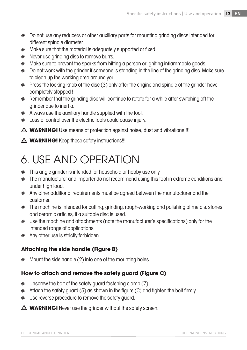 Use and operation | Fieldmann FDB 2002-E User Manual | Page 13 / 96