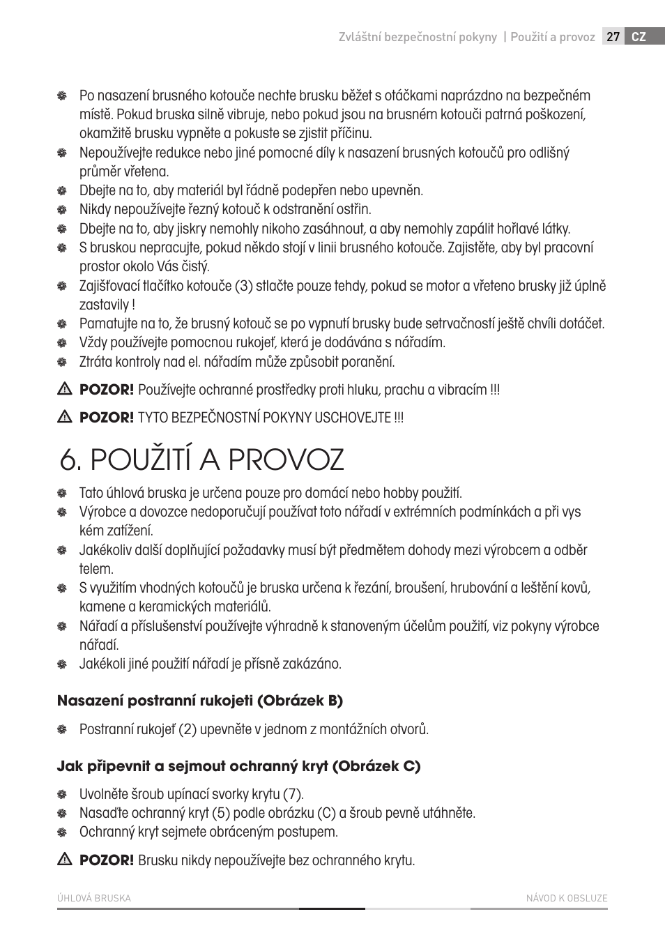 Použití a provoz | Fieldmann FDB 2002-E User Manual | Page 27 / 96