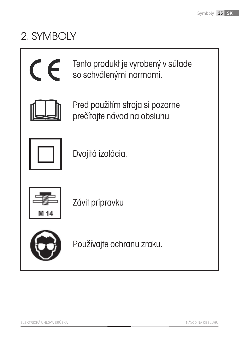 Symboly | Fieldmann FDB 2002-E User Manual | Page 35 / 96