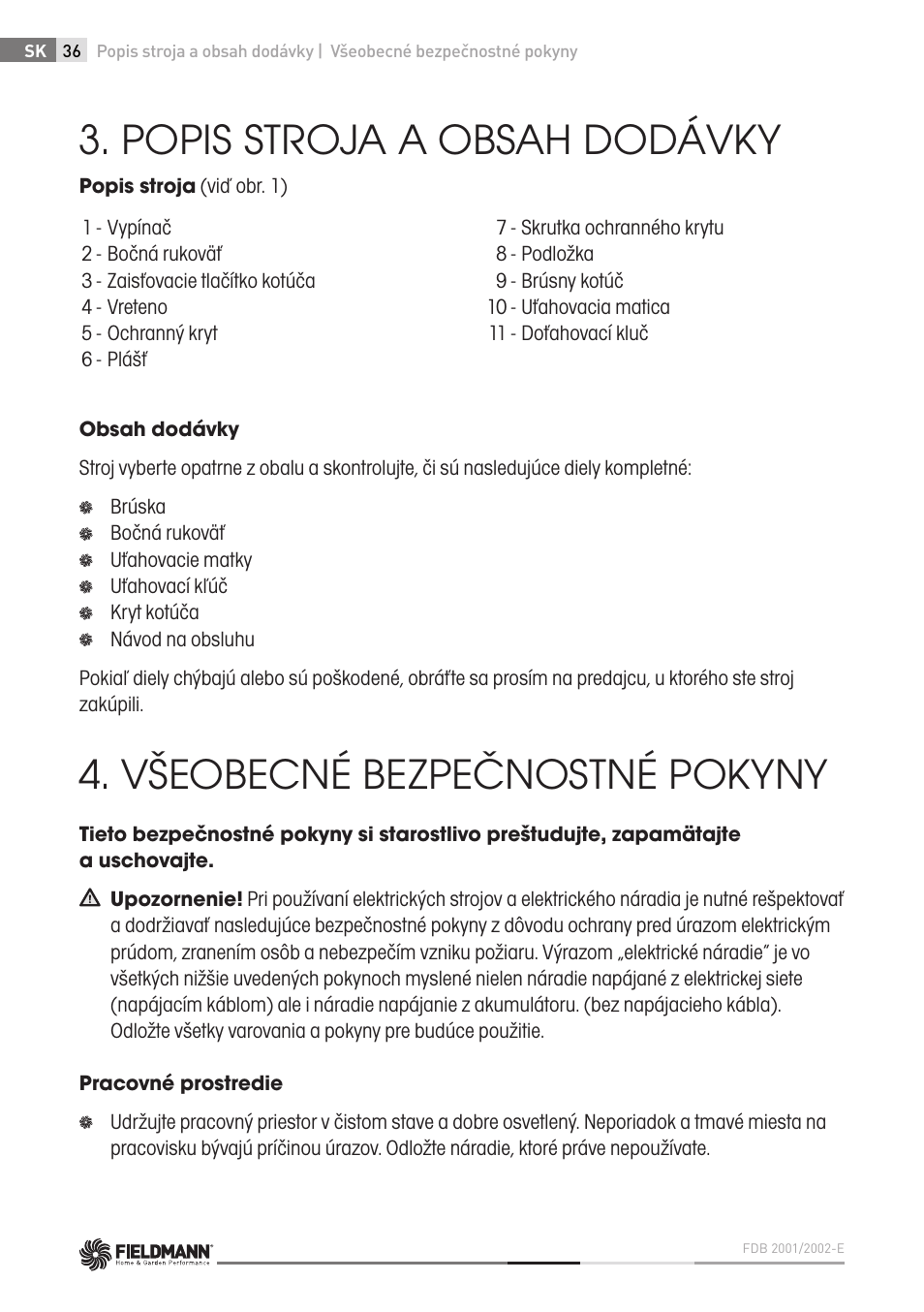 Fieldmann FDB 2002-E User Manual | Page 36 / 96