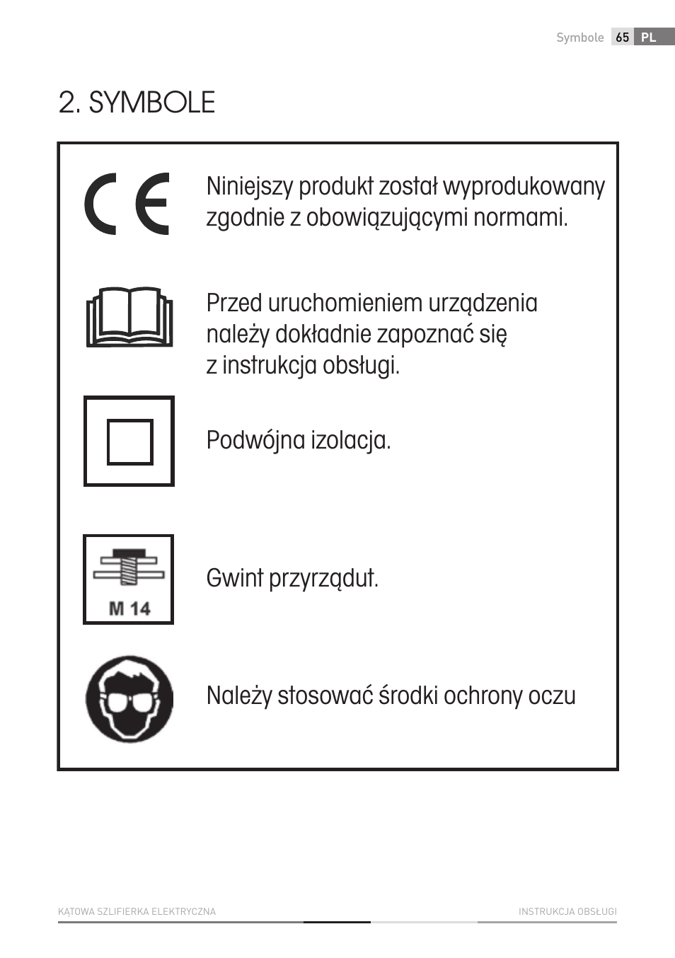 Symbole | Fieldmann FDB 2002-E User Manual | Page 65 / 96