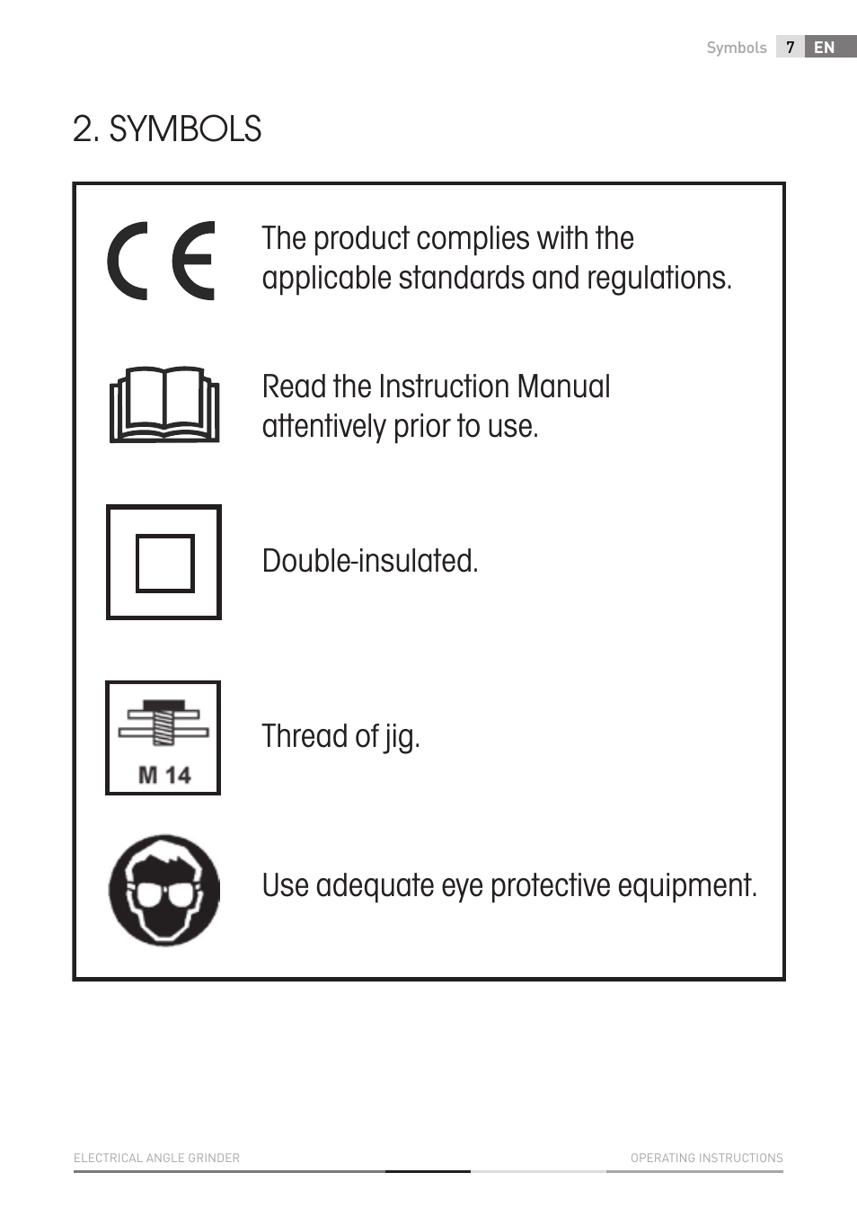 Symbols | Fieldmann FDB 2002-E User Manual | Page 7 / 96