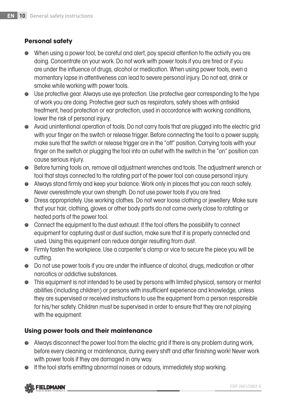 Fieldmann FDP 2002-E User Manual | Page 10 / 102