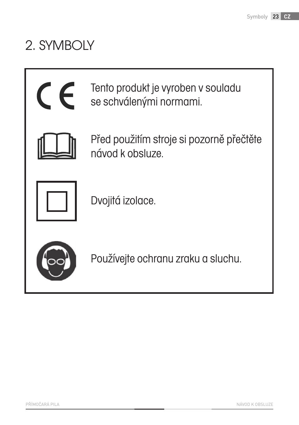 Symboly | Fieldmann FDP 2002-E User Manual | Page 23 / 102