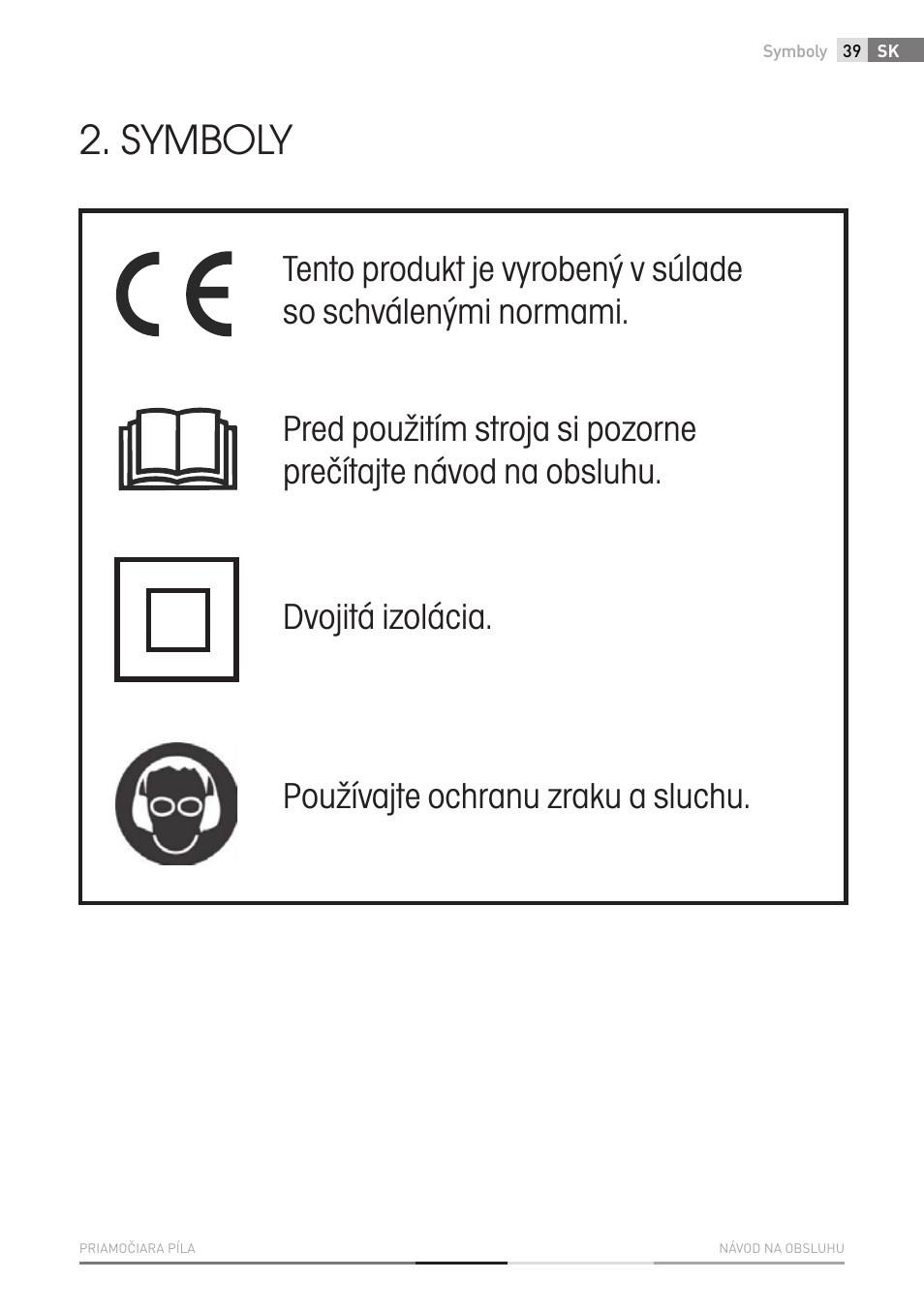 Symboly | Fieldmann FDP 2002-E User Manual | Page 39 / 102