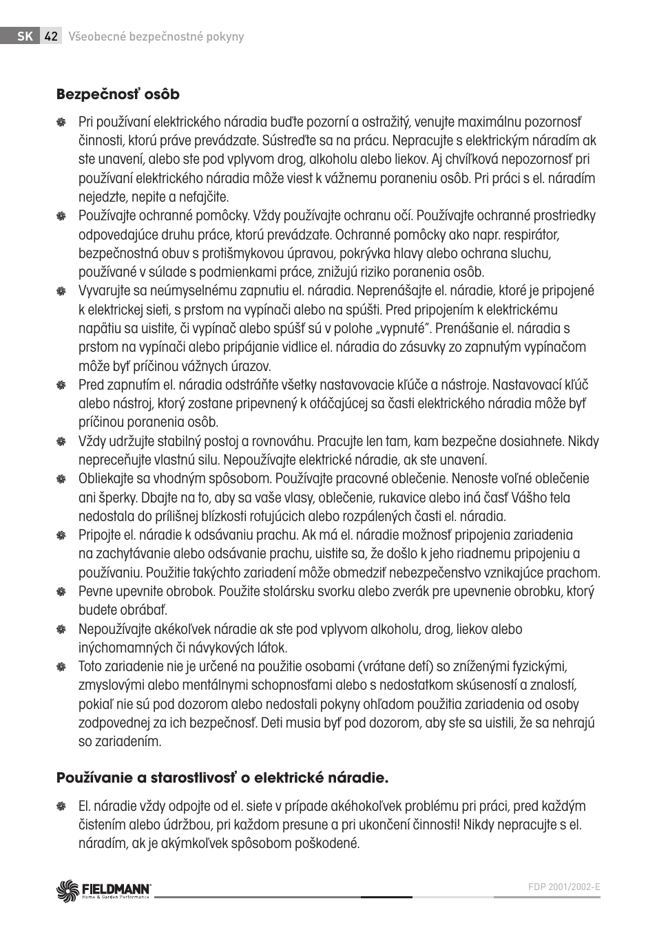 Fieldmann FDP 2002-E User Manual | Page 42 / 102