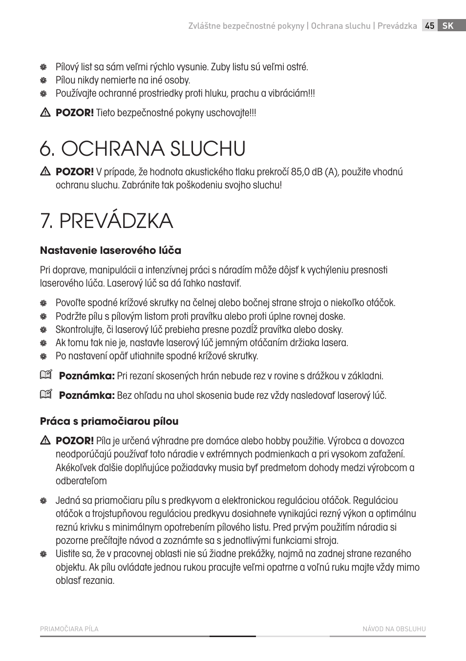 Ochrana sluchu, Prevádzka | Fieldmann FDP 2002-E User Manual | Page 45 / 102