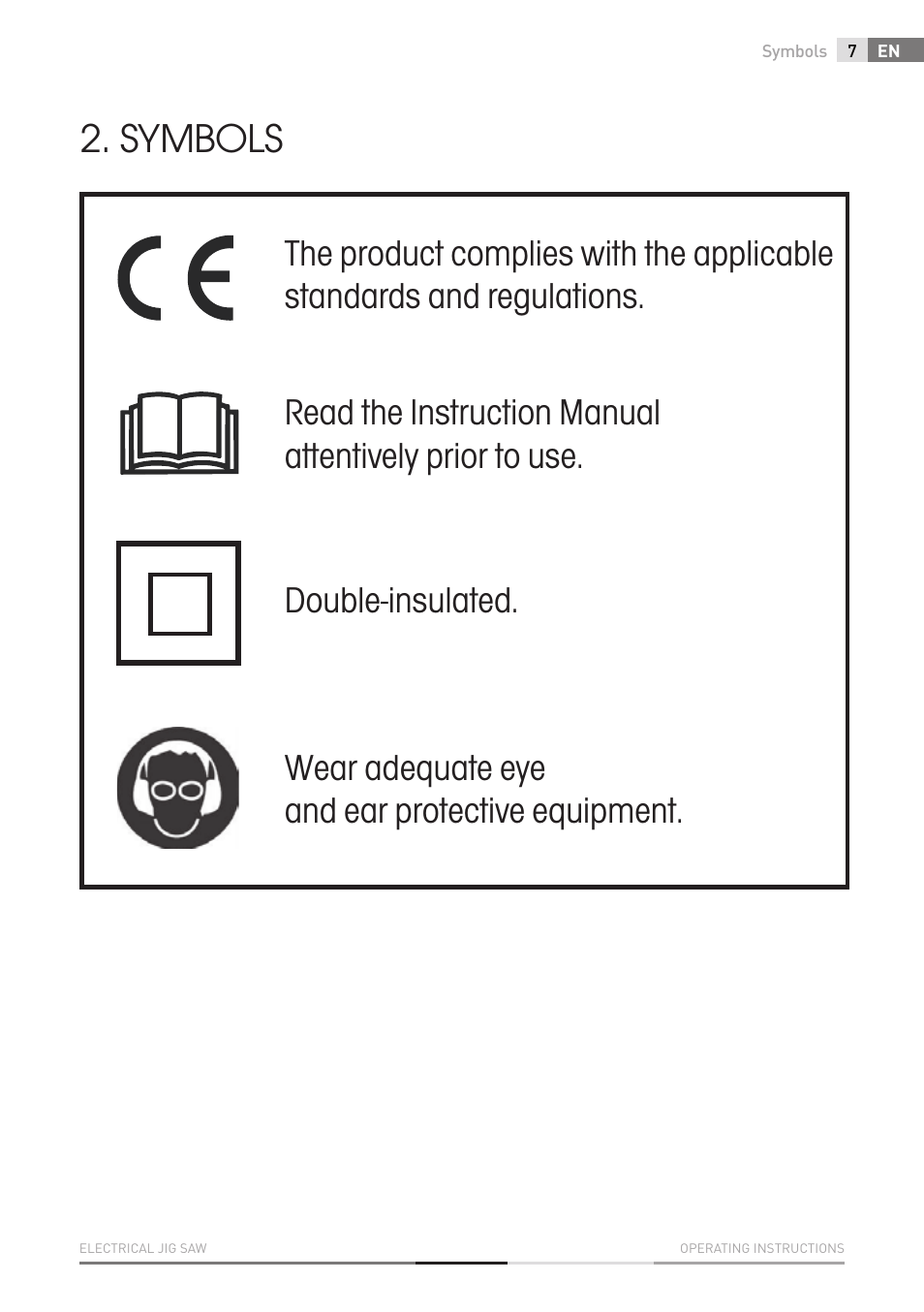 Symbols | Fieldmann FDP 2002-E User Manual | Page 7 / 102