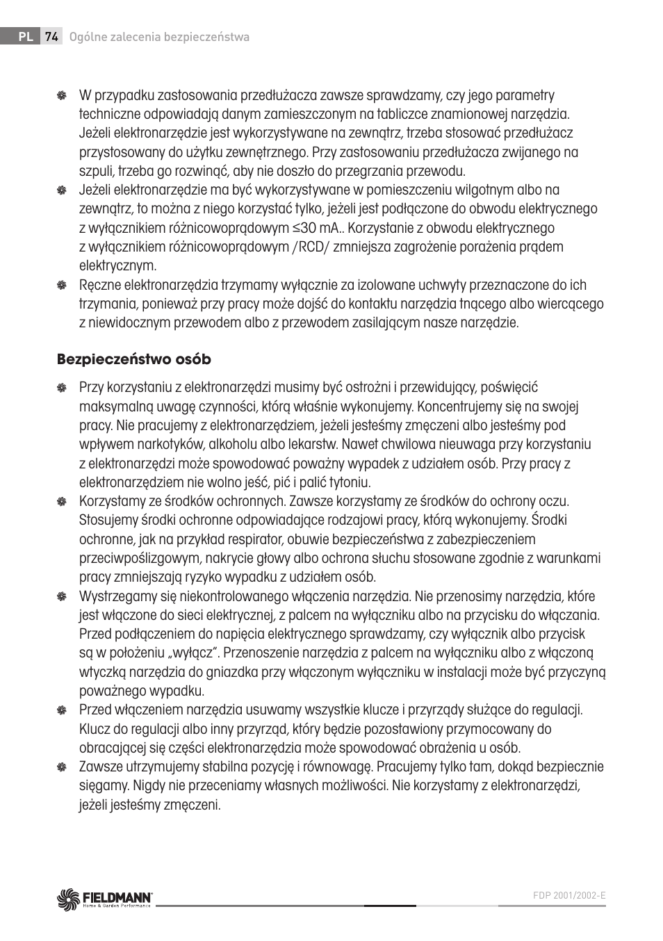 Fieldmann FDP 2002-E User Manual | Page 74 / 102